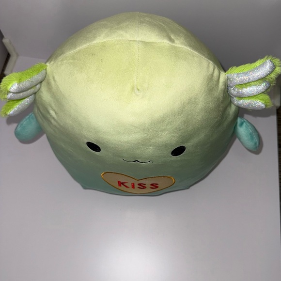 Cute Green Squishmallow Valentine Plush Toy with Heart - Picture 2 of 8